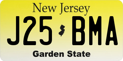 NJ license plate J25BMA