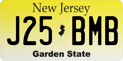 NJ license plate J25BMB