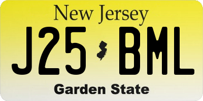 NJ license plate J25BML