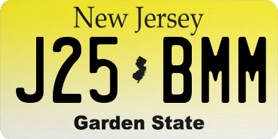 NJ license plate J25BMM