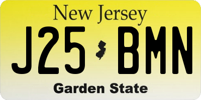 NJ license plate J25BMN