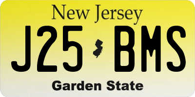 NJ license plate J25BMS