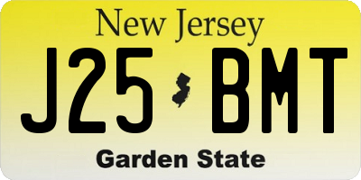 NJ license plate J25BMT