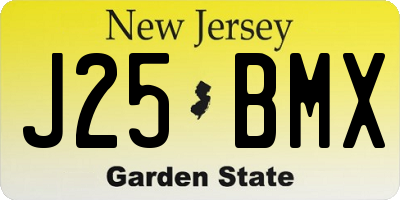 NJ license plate J25BMX