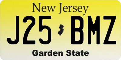 NJ license plate J25BMZ
