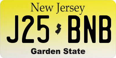 NJ license plate J25BNB