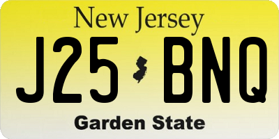 NJ license plate J25BNQ