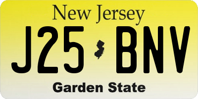 NJ license plate J25BNV