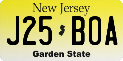NJ license plate J25BOA
