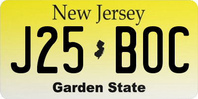 NJ license plate J25BOC