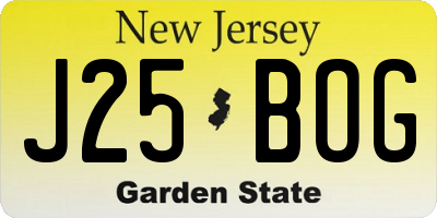NJ license plate J25BOG