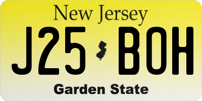NJ license plate J25BOH