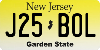 NJ license plate J25BOL