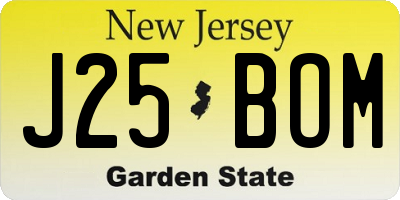NJ license plate J25BOM