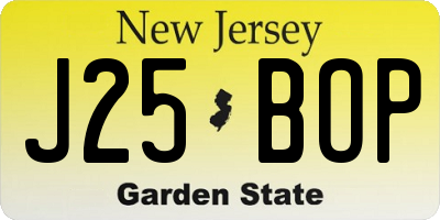 NJ license plate J25BOP