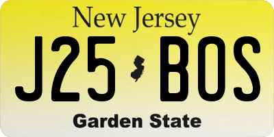 NJ license plate J25BOS