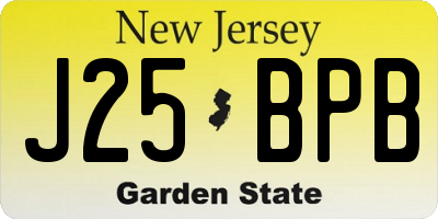 NJ license plate J25BPB