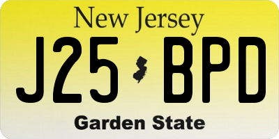 NJ license plate J25BPD