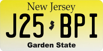 NJ license plate J25BPI