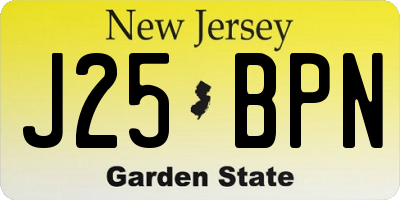 NJ license plate J25BPN