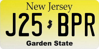 NJ license plate J25BPR