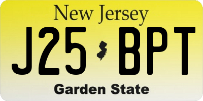 NJ license plate J25BPT