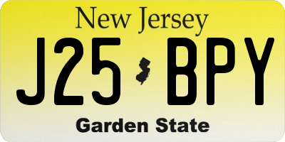 NJ license plate J25BPY