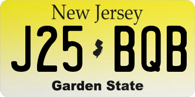 NJ license plate J25BQB