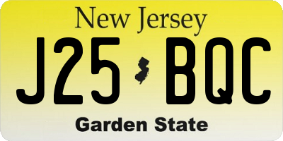 NJ license plate J25BQC