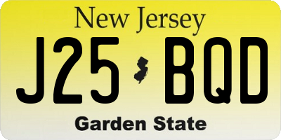 NJ license plate J25BQD