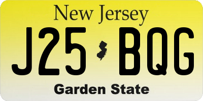 NJ license plate J25BQG