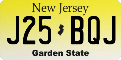 NJ license plate J25BQJ