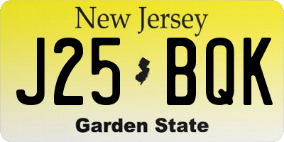 NJ license plate J25BQK