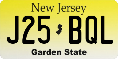 NJ license plate J25BQL