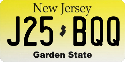 NJ license plate J25BQQ