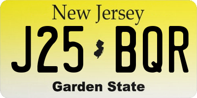 NJ license plate J25BQR