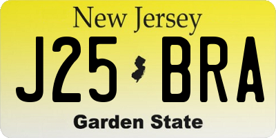 NJ license plate J25BRA