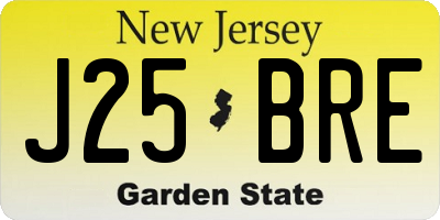 NJ license plate J25BRE