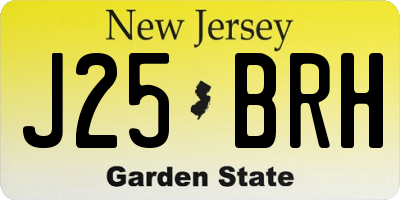 NJ license plate J25BRH