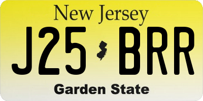 NJ license plate J25BRR