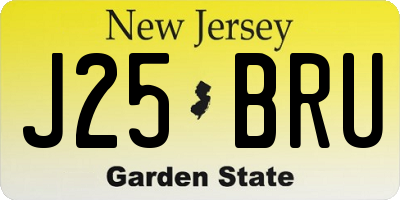 NJ license plate J25BRU