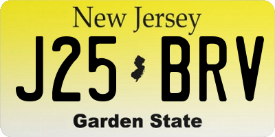 NJ license plate J25BRV