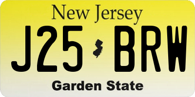 NJ license plate J25BRW