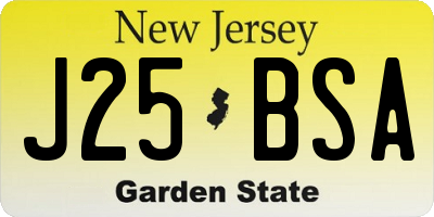 NJ license plate J25BSA