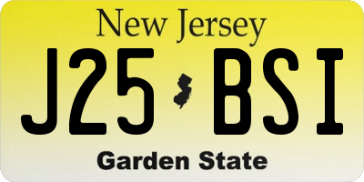 NJ license plate J25BSI