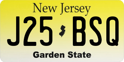 NJ license plate J25BSQ