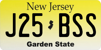 NJ license plate J25BSS