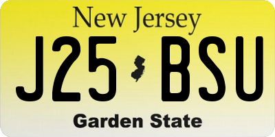NJ license plate J25BSU
