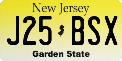 NJ license plate J25BSX