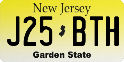 NJ license plate J25BTH